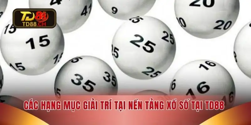 Các hạng mục giải trí tại nền tảng xổ số tại TD88